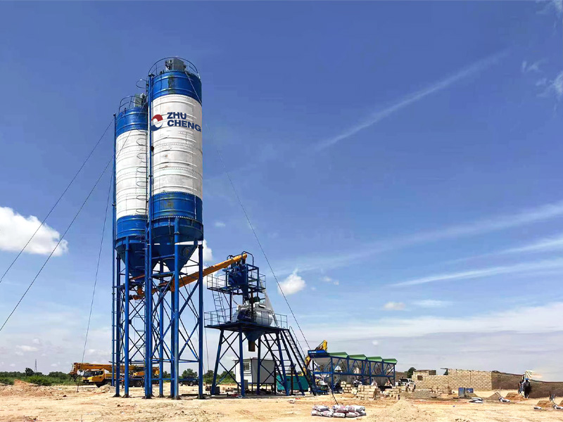 HZS75 Skip Loading Concrete Batching Plant in Nigeria