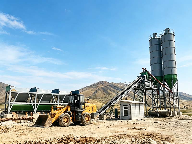 HZS60 Concrete Batching Plant in Mongolia
